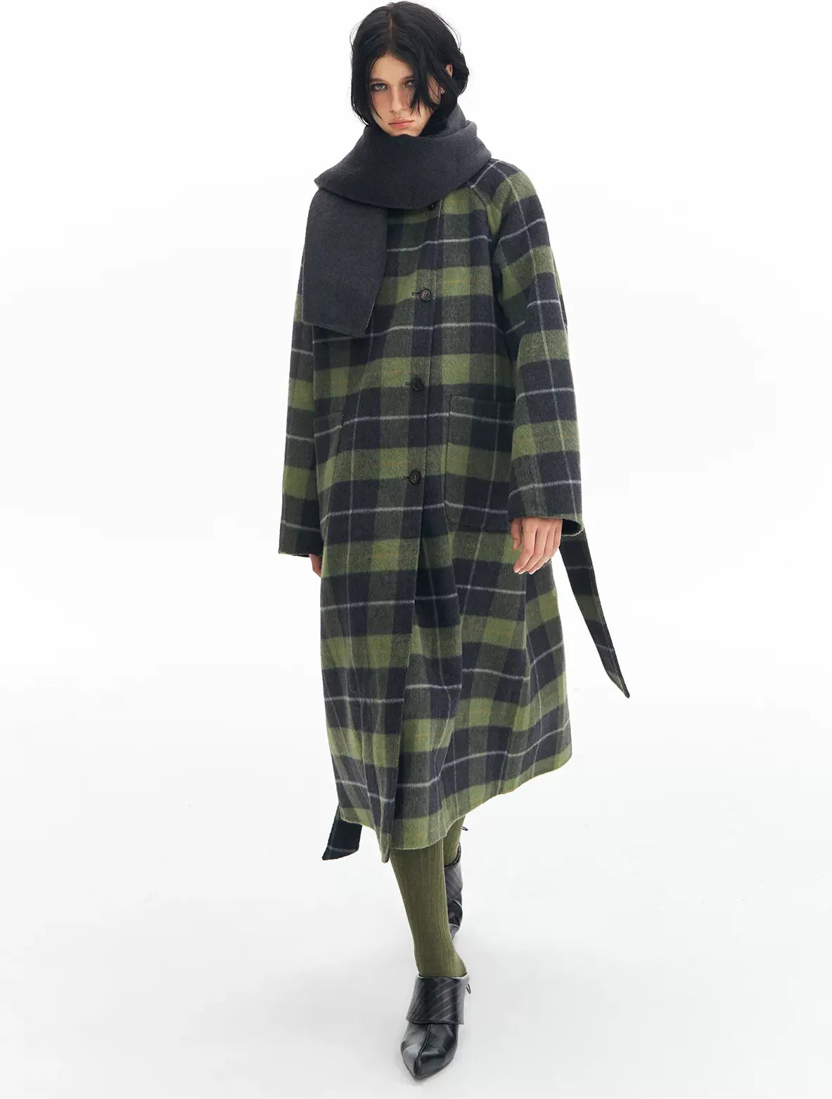 Wool Reversible Wrap Coat