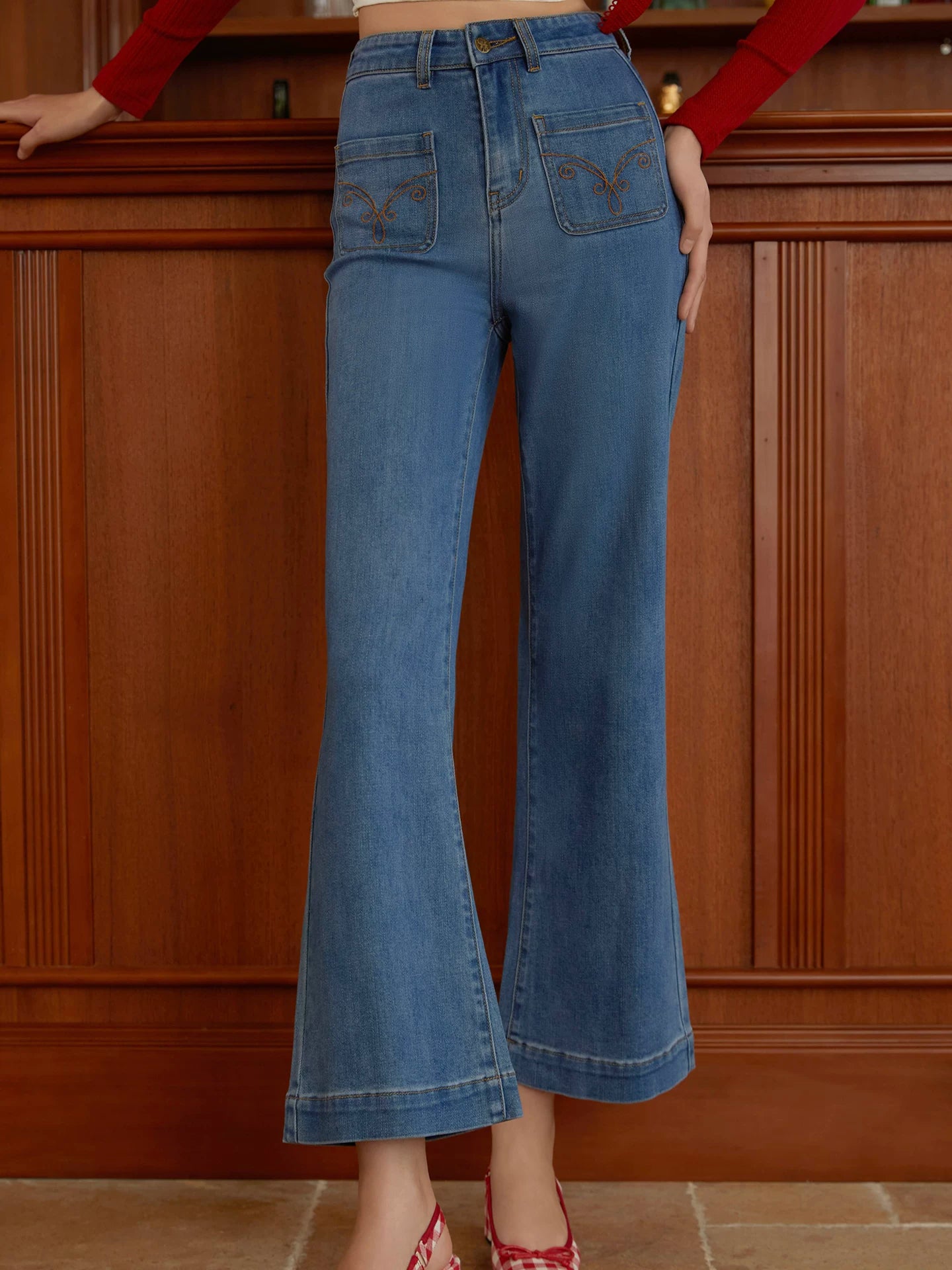 High-Waist Flared Jeans
