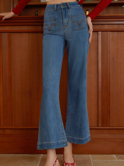 High-Waist Flared Jeans