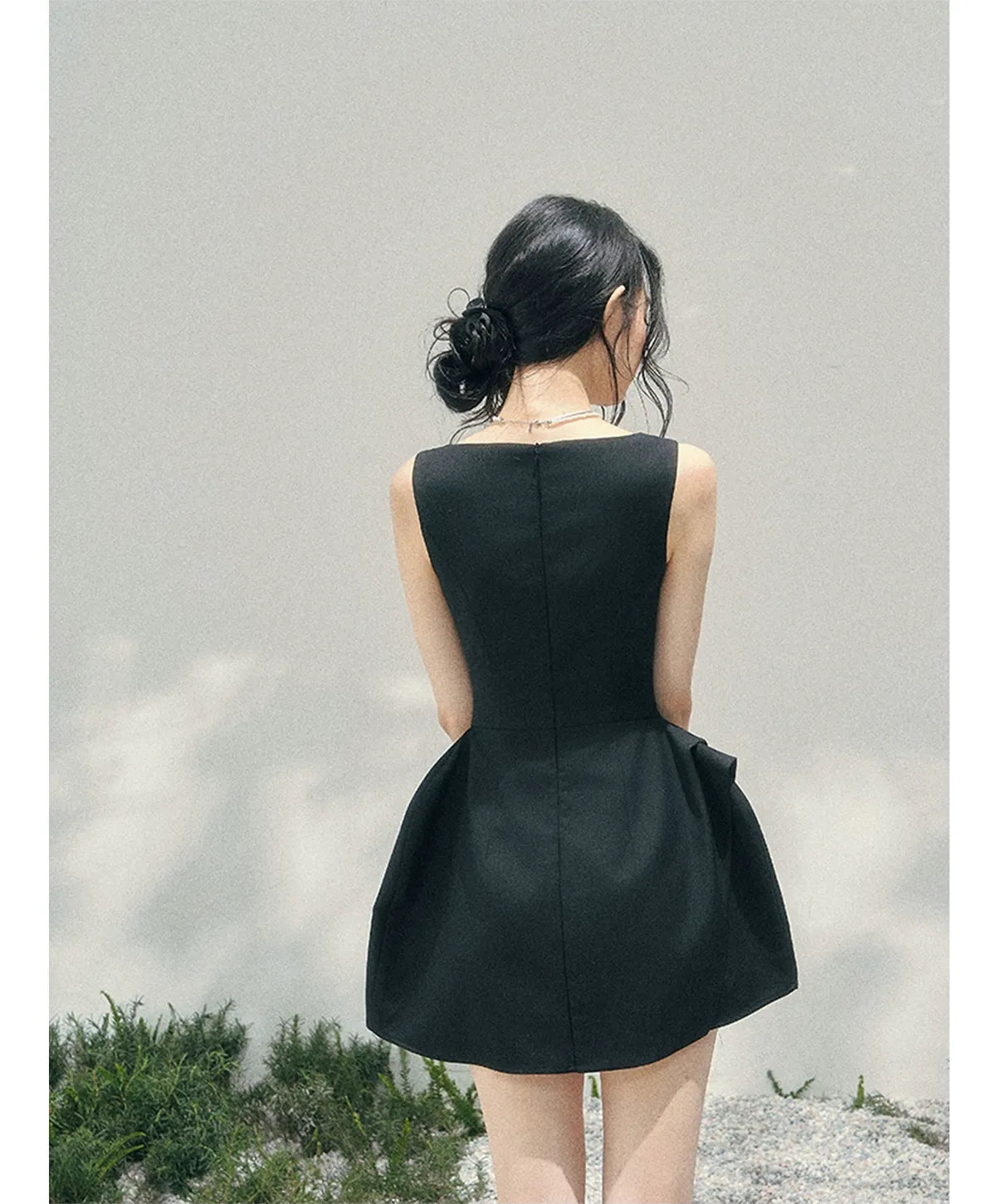 Sleek Bowknot Mini Dress