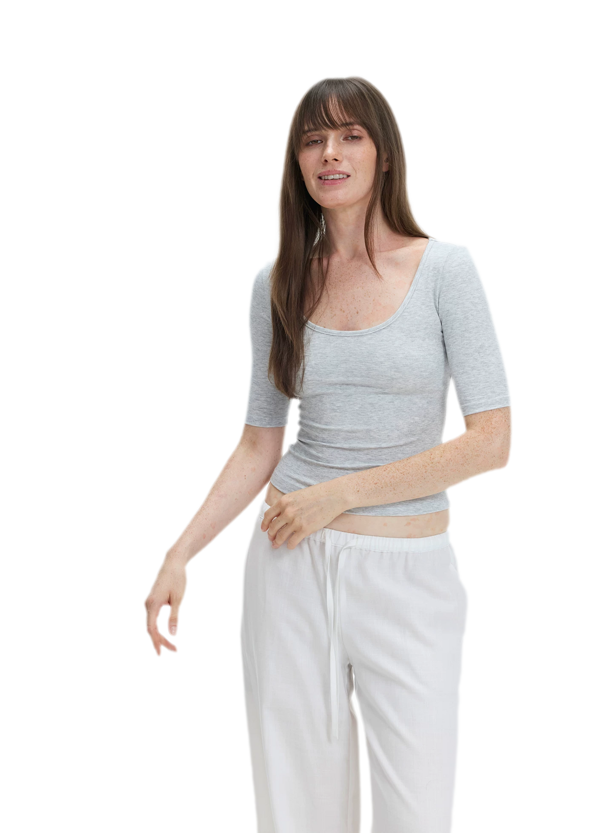 Soft U-Neck Slim-Fit T-Shirt