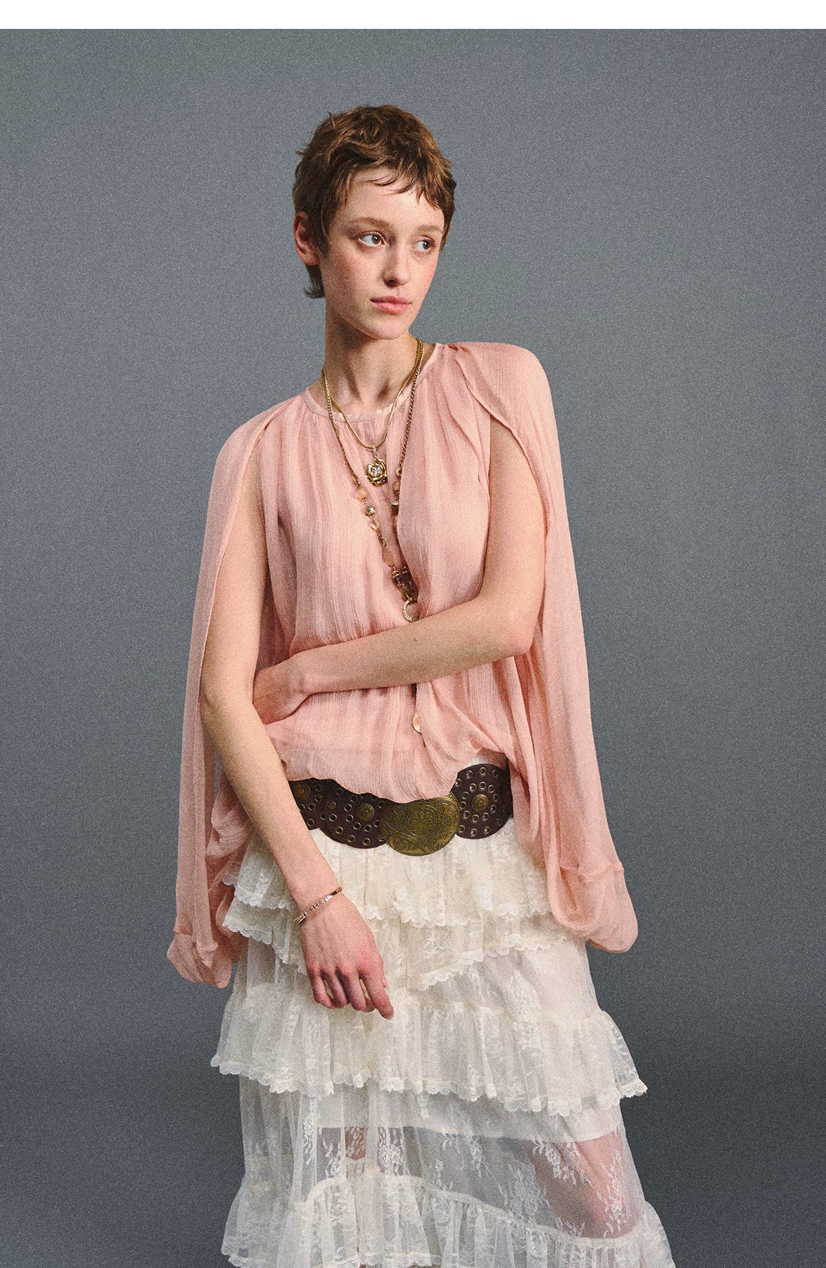 Cape Chiffon Blouse