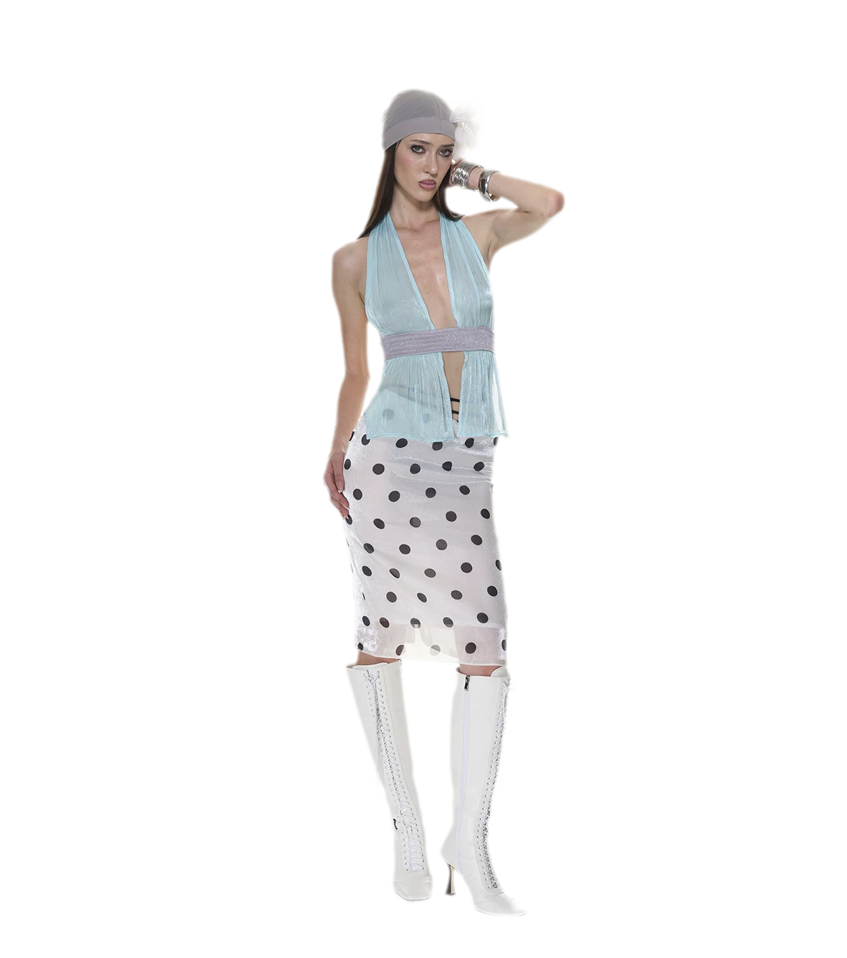 Mesh Halter Backless Top