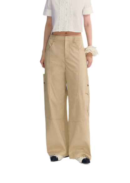 Deconstructed Curved Cargo Pants