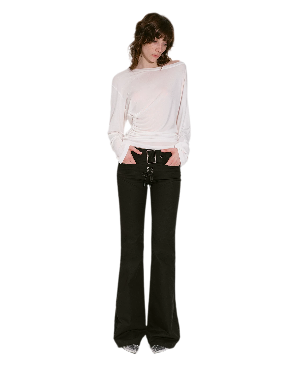 Lyocell Off-Shoulder Cropped Top