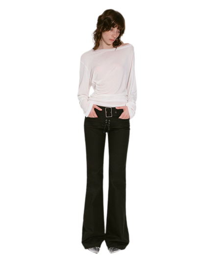 Lyocell Off-Shoulder Cropped Top