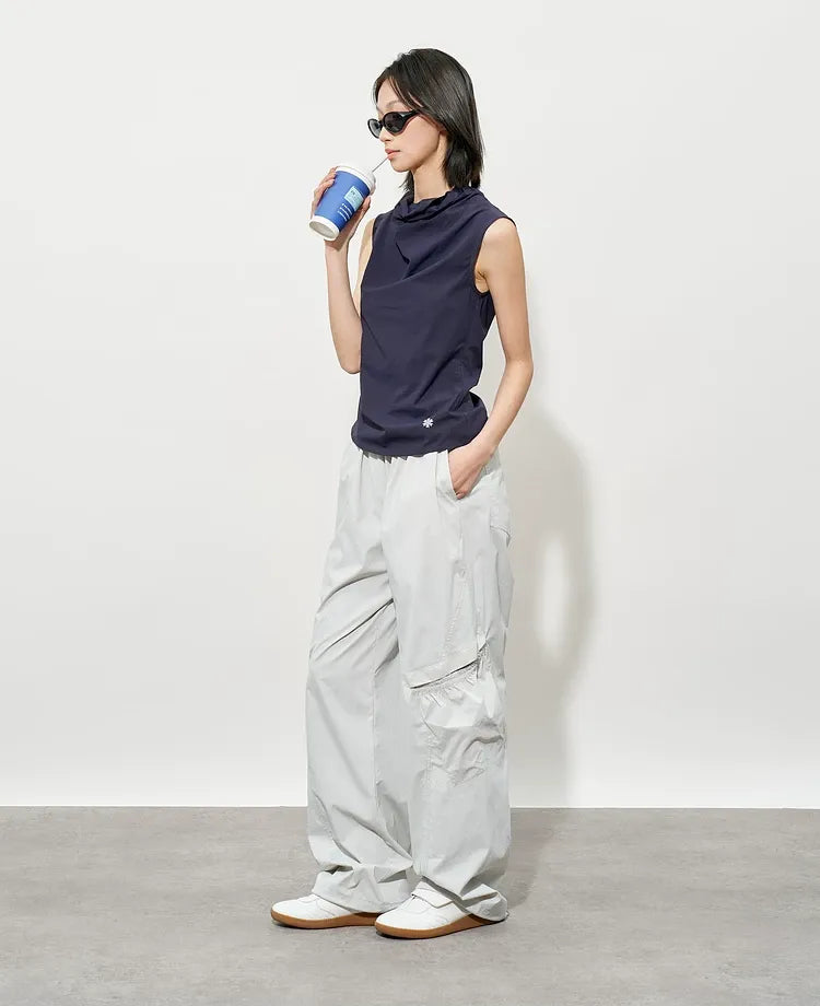 Quick-Dry Ruffle Wide-Leg Pants