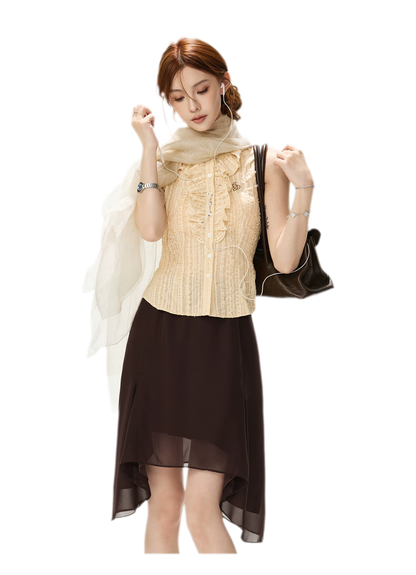 Drapey Asymmetrical Midi Skirt