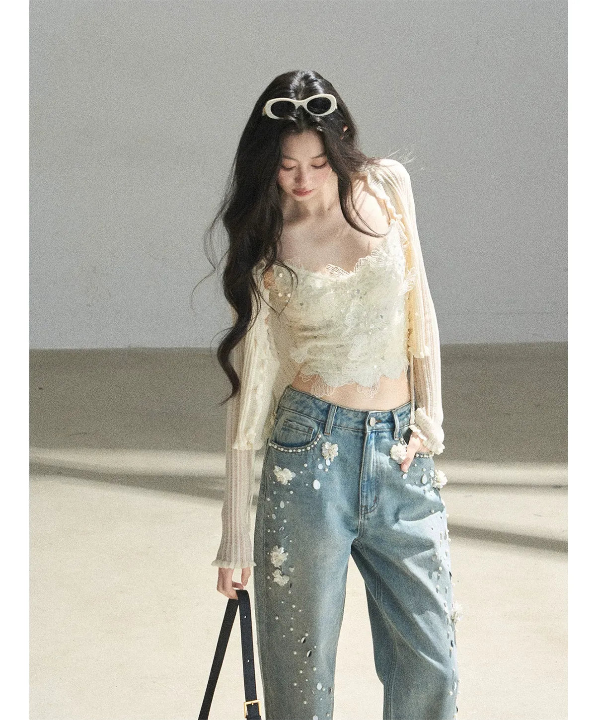 Lace Camisole Knit Set
