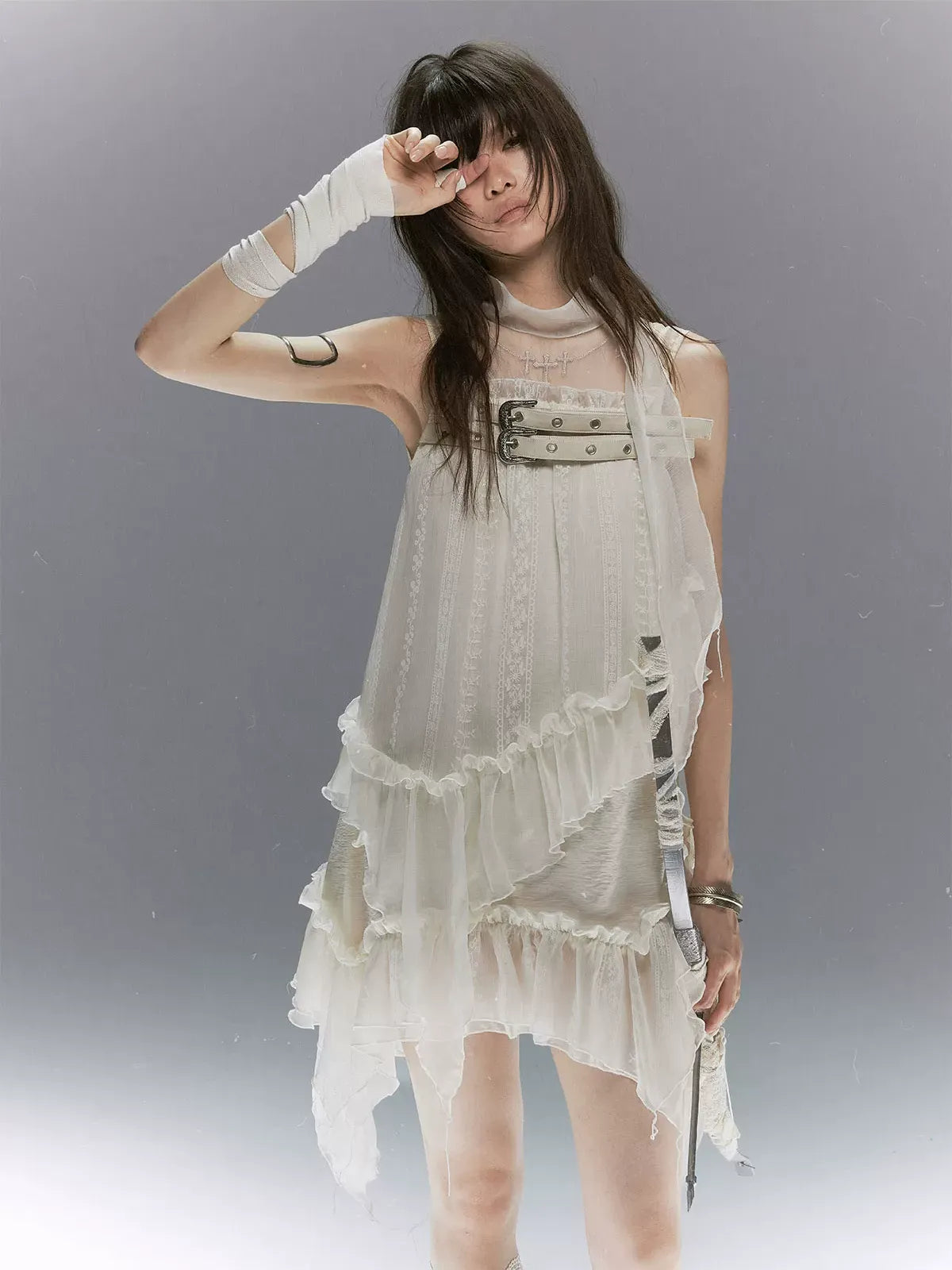 Lace Armor Mesh Dress