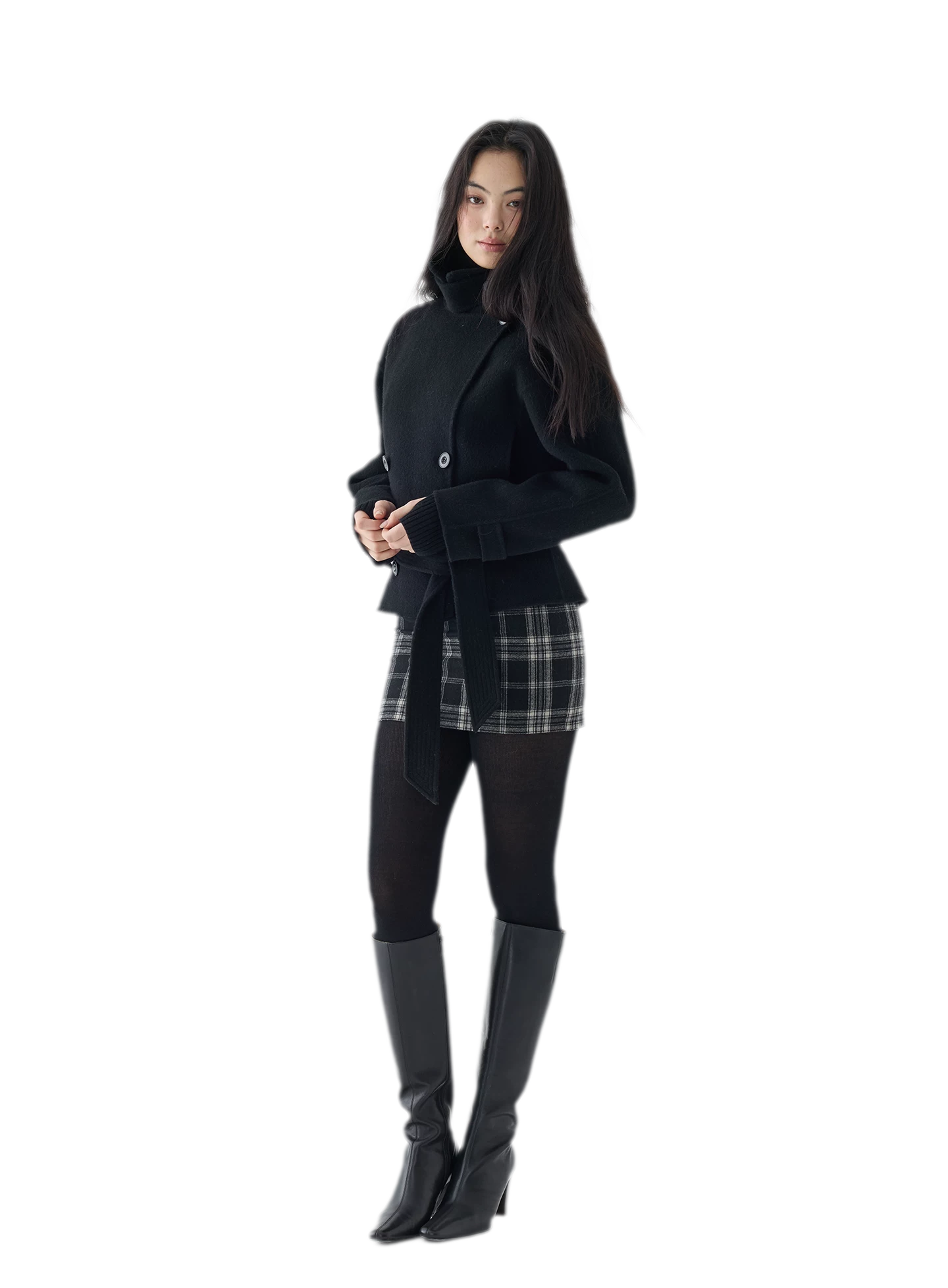 Double-Faced Wool Short Coat