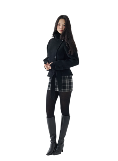 Double-Faced Wool Short Coat