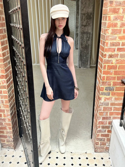 Sleeveless Halter Dress