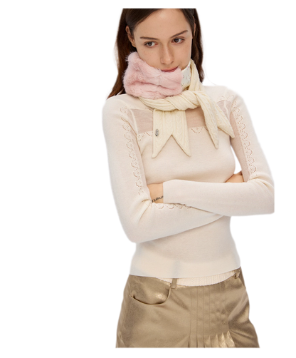 Wool Color-Block Rectangular Scarf