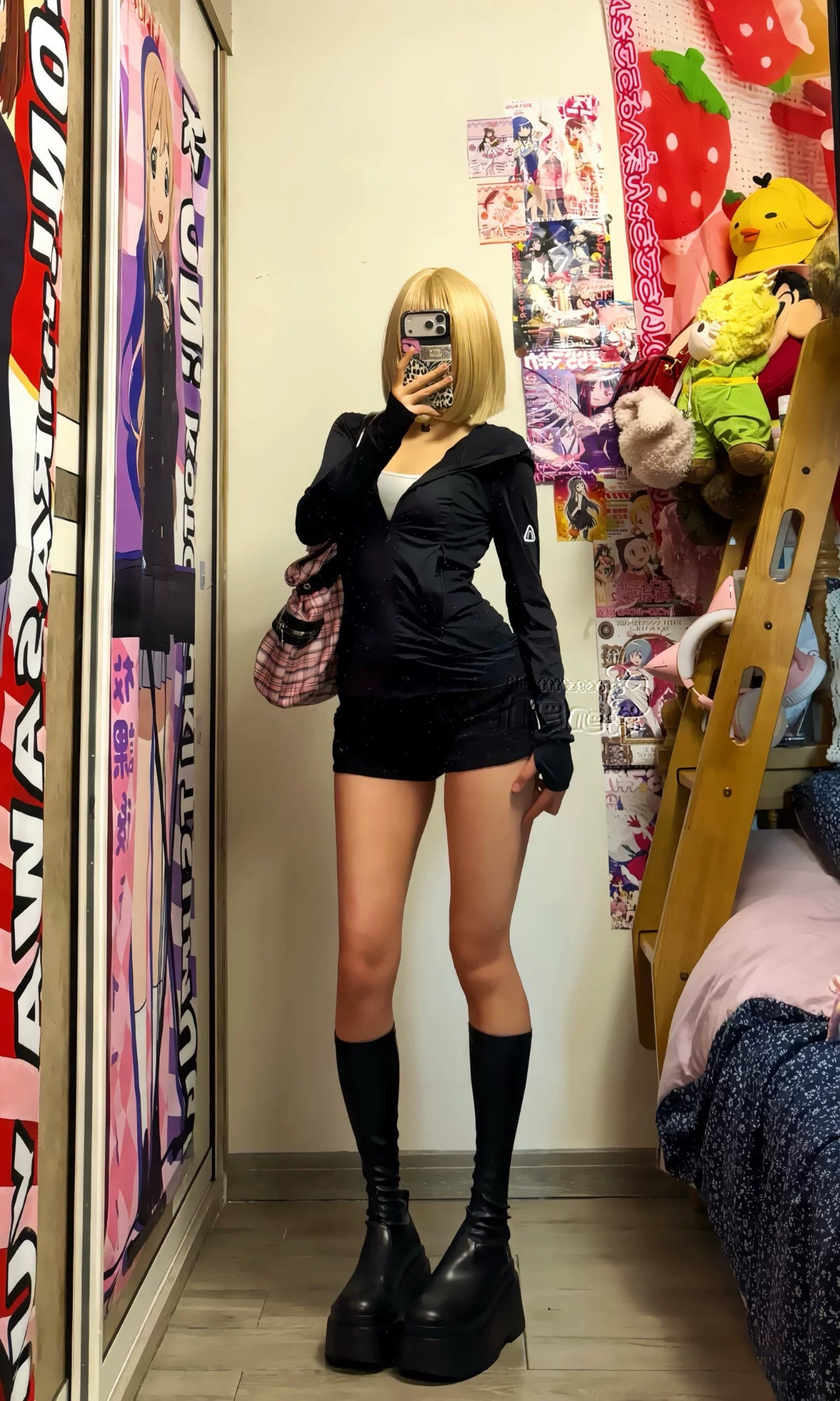 Stretch Platform Knee-High Boots