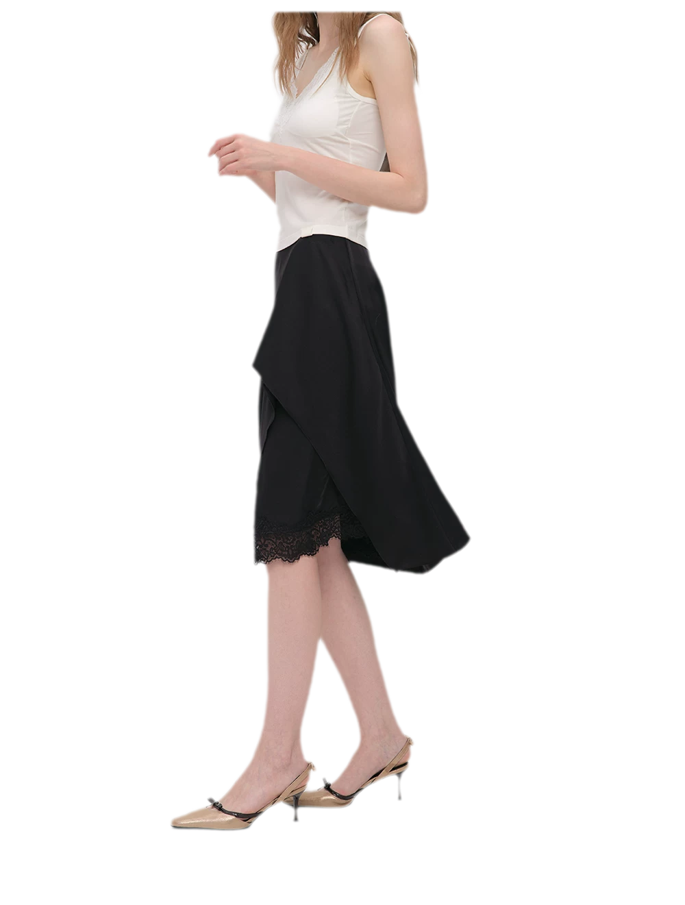 Silky Draped A-Line Skirt