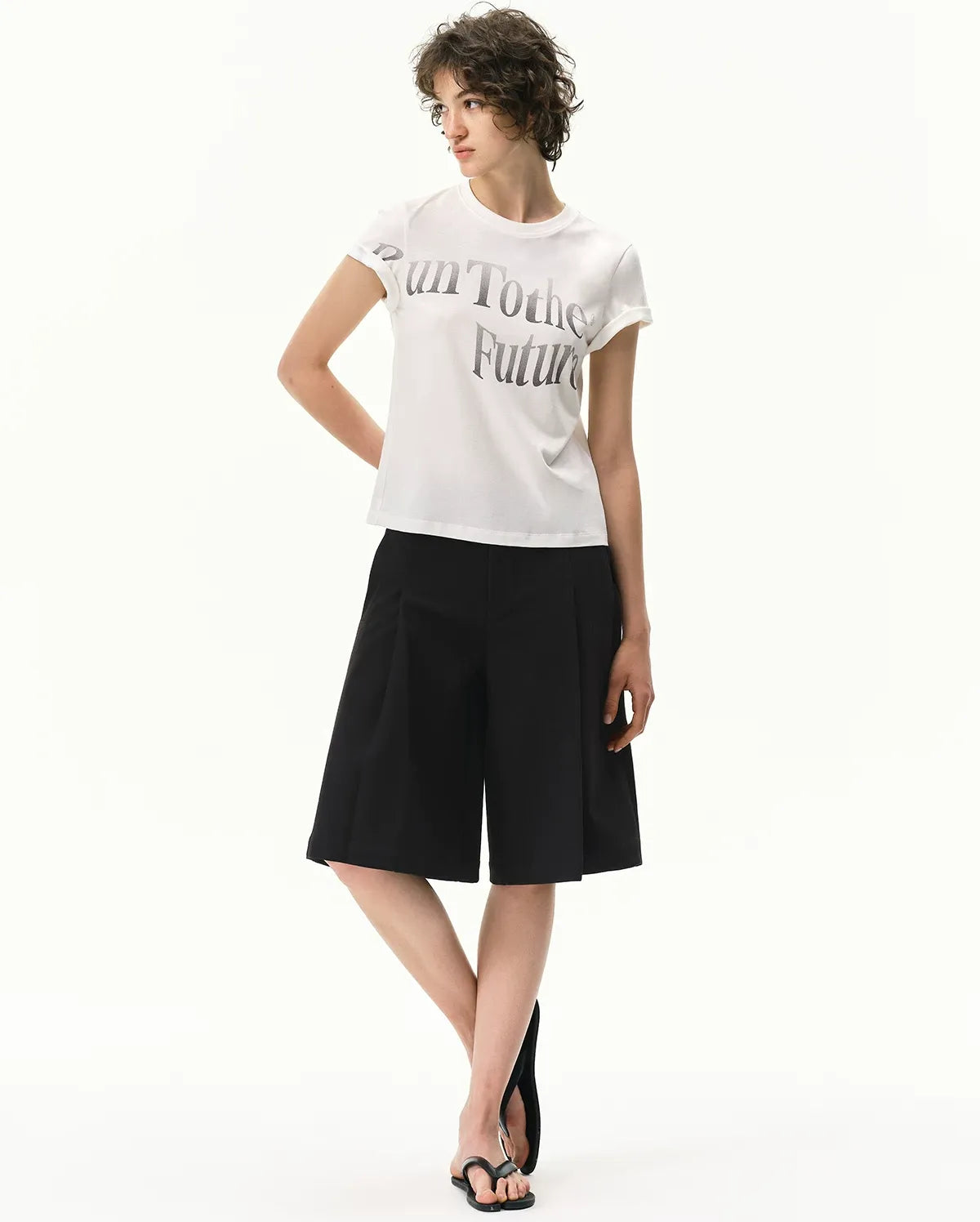Pleated Bermuda Shorts