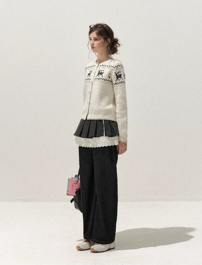Fair Isle Cropped Cardigan