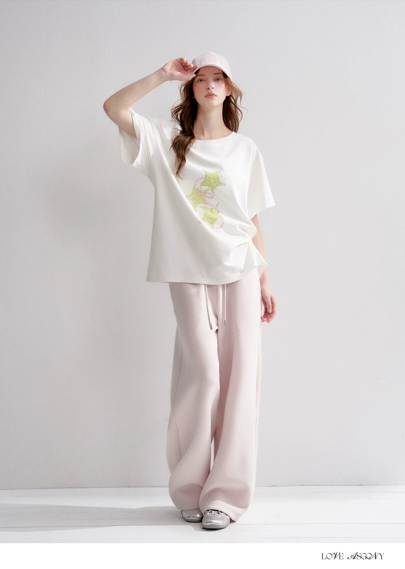 Asymmetrical Starfruit Print T-shirt