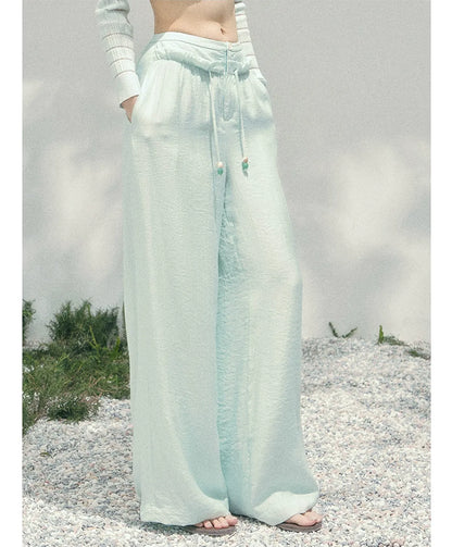 Wide-Leg Embroidered Pants
