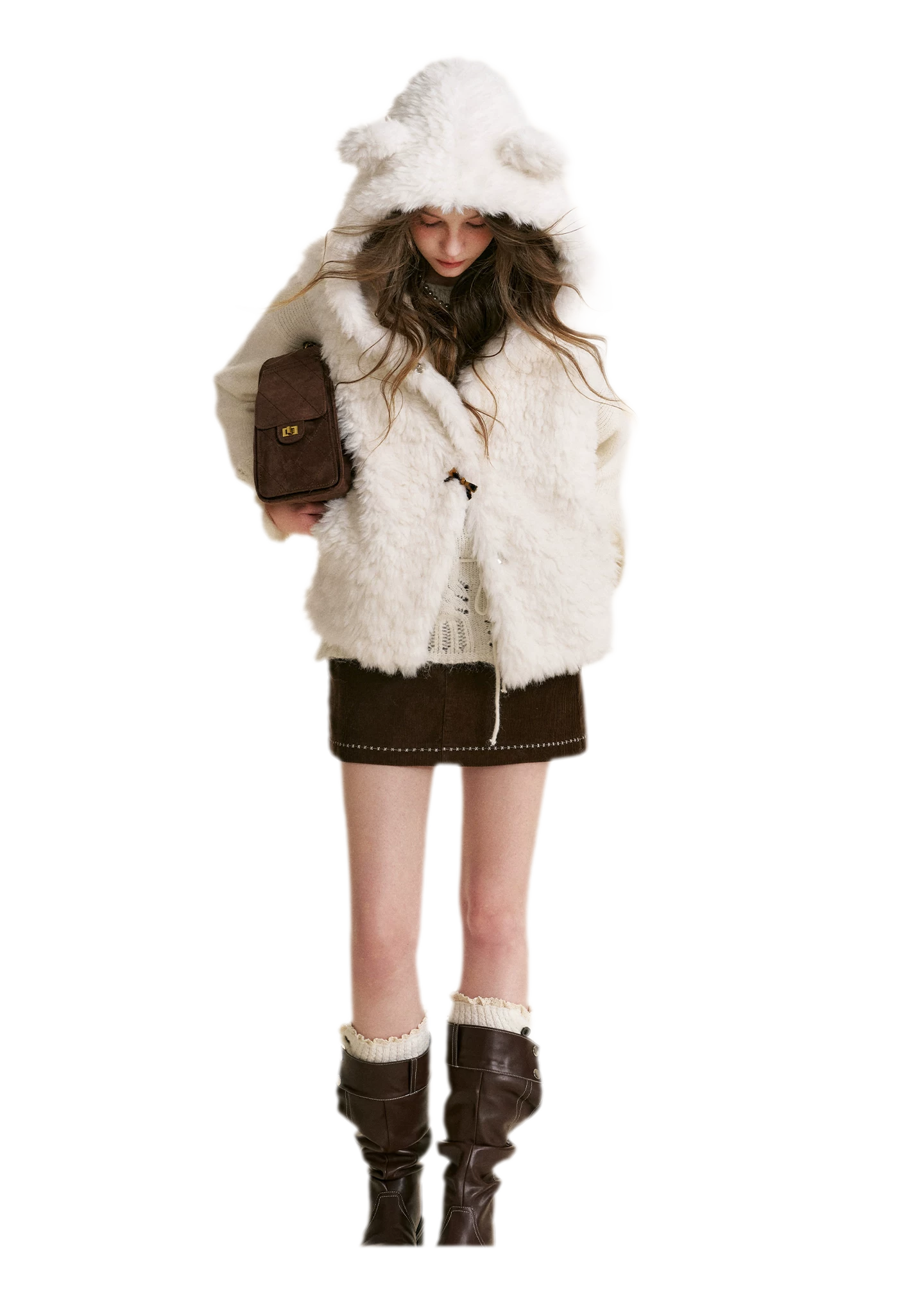 Bear Fleece Hooded Vest