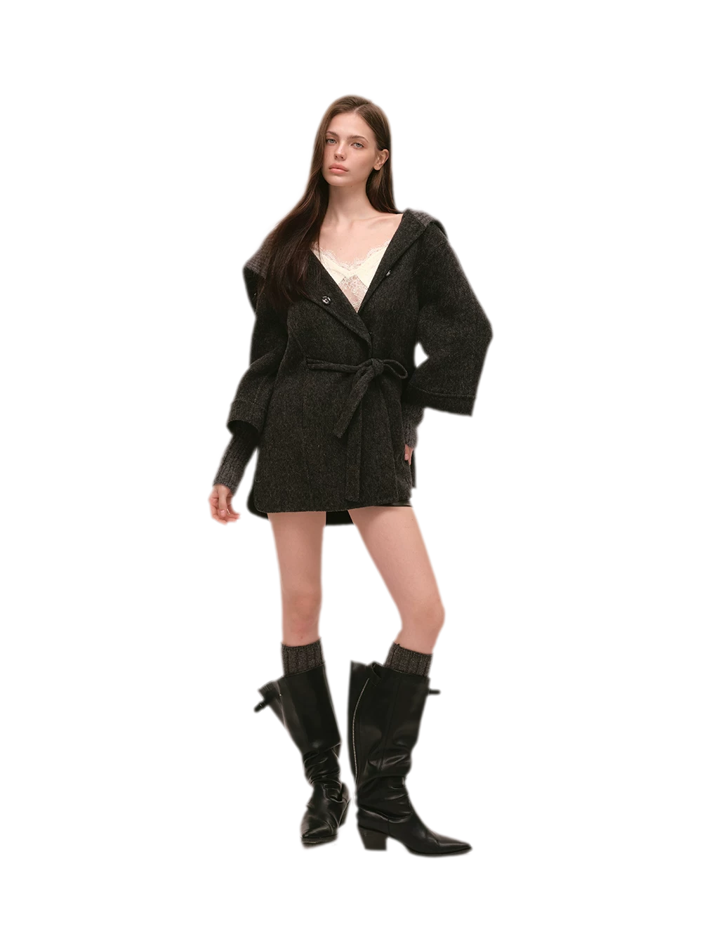 Double-Faced Asymmetric Wool Coat