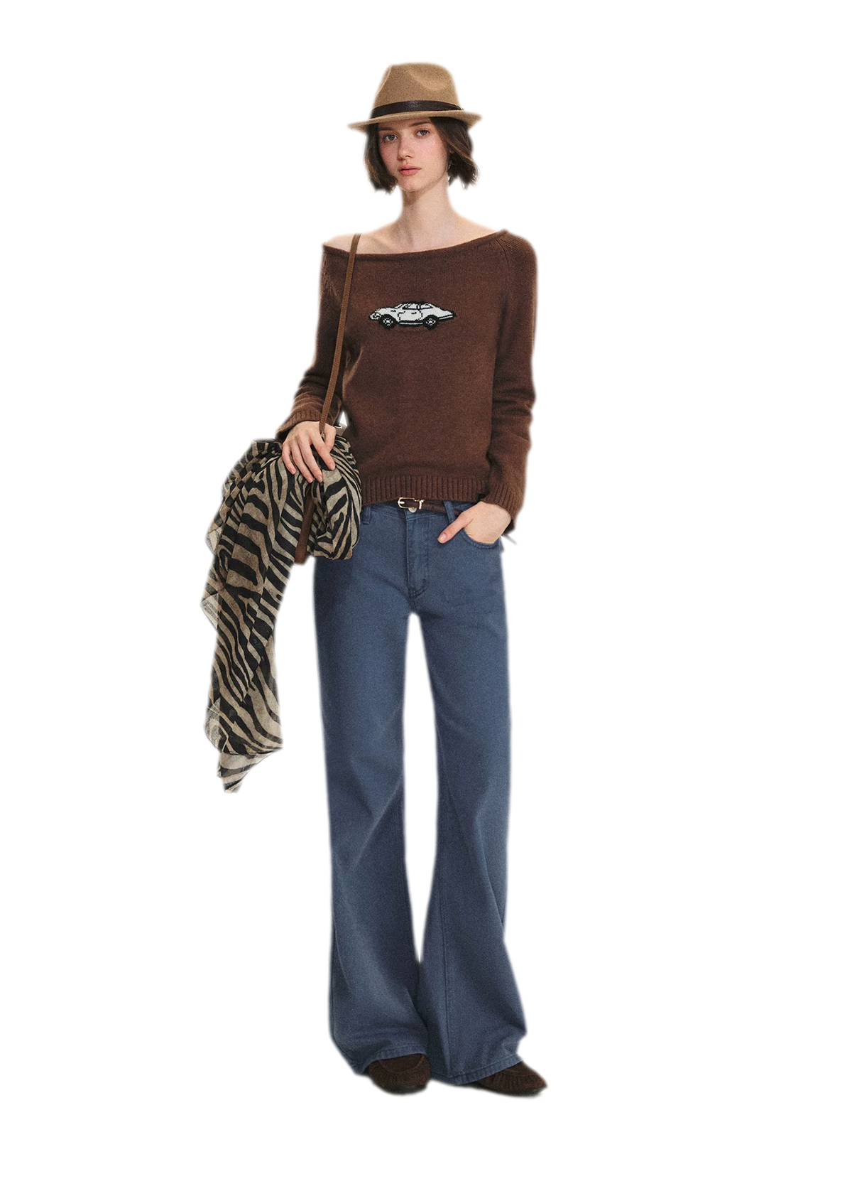 Wool Blend Jacquard Knit Sweater