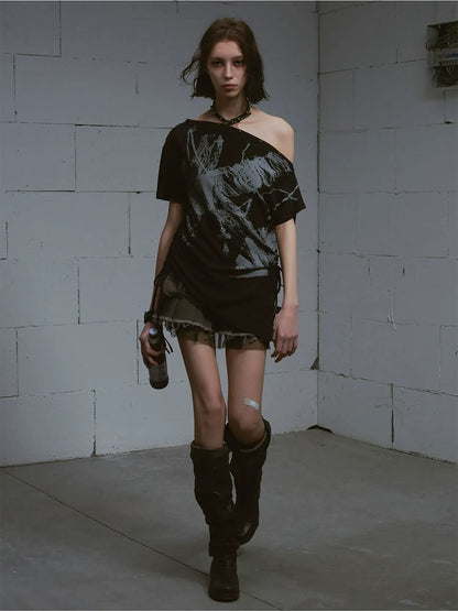 Distressed Punk Shoulder Tee