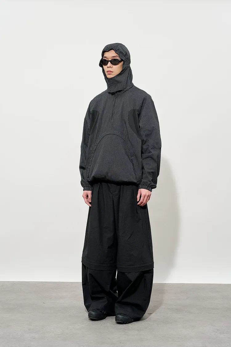 Checked Zip Pullover Jacket