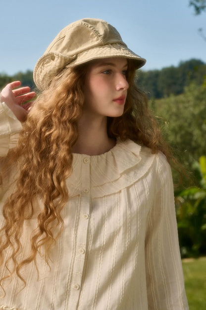 Ensemble chemise à volants et jupe en coton