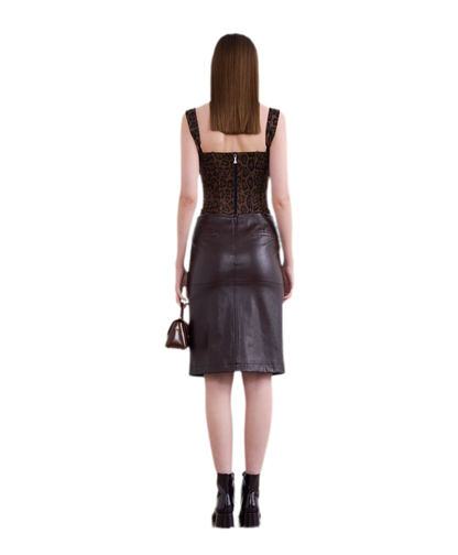 Leopard Boned Bustier Top