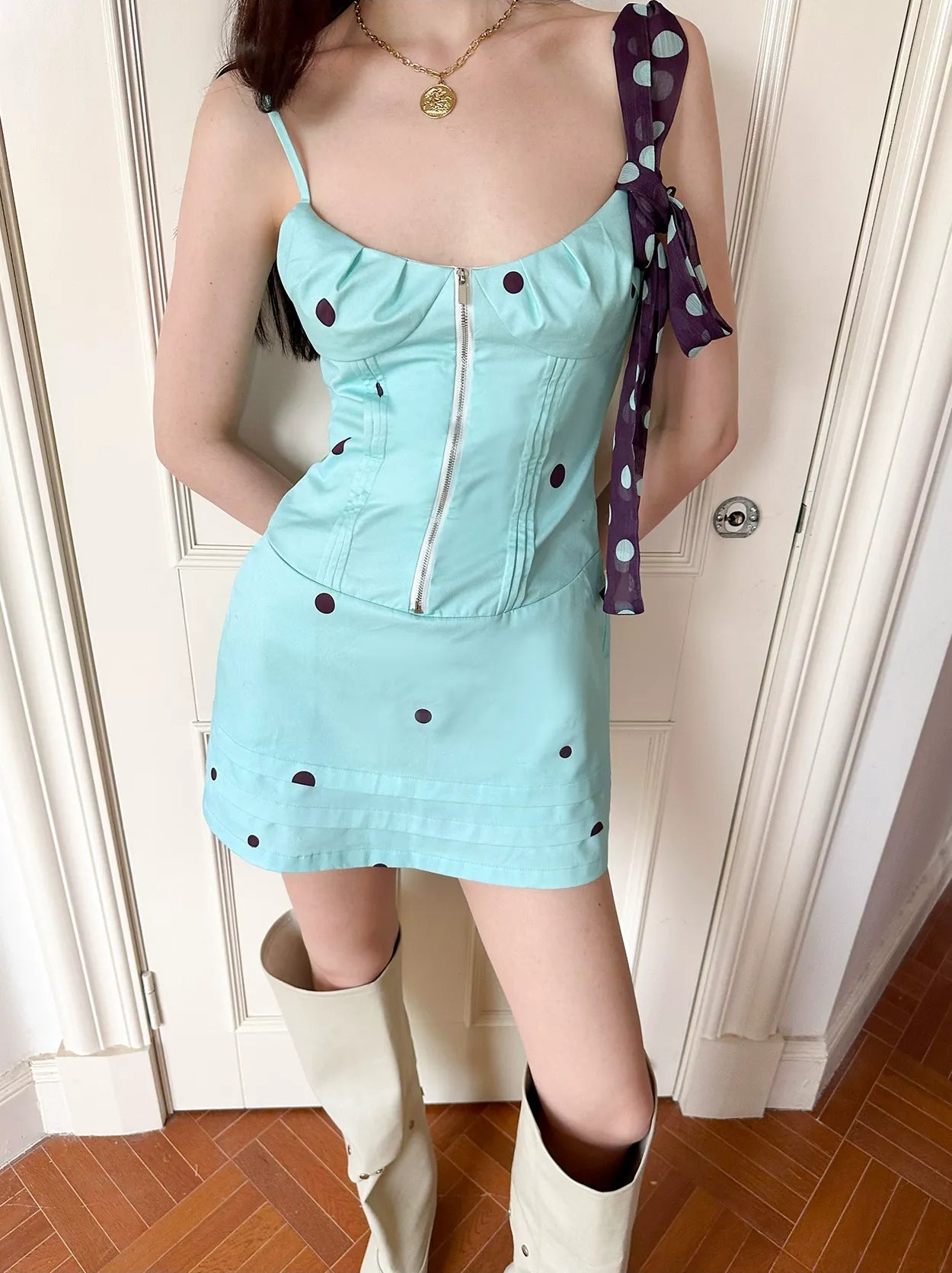Polka Dot Tied Dress