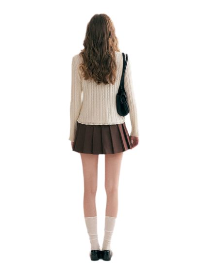 Cable Knit V-Neck Cardigan