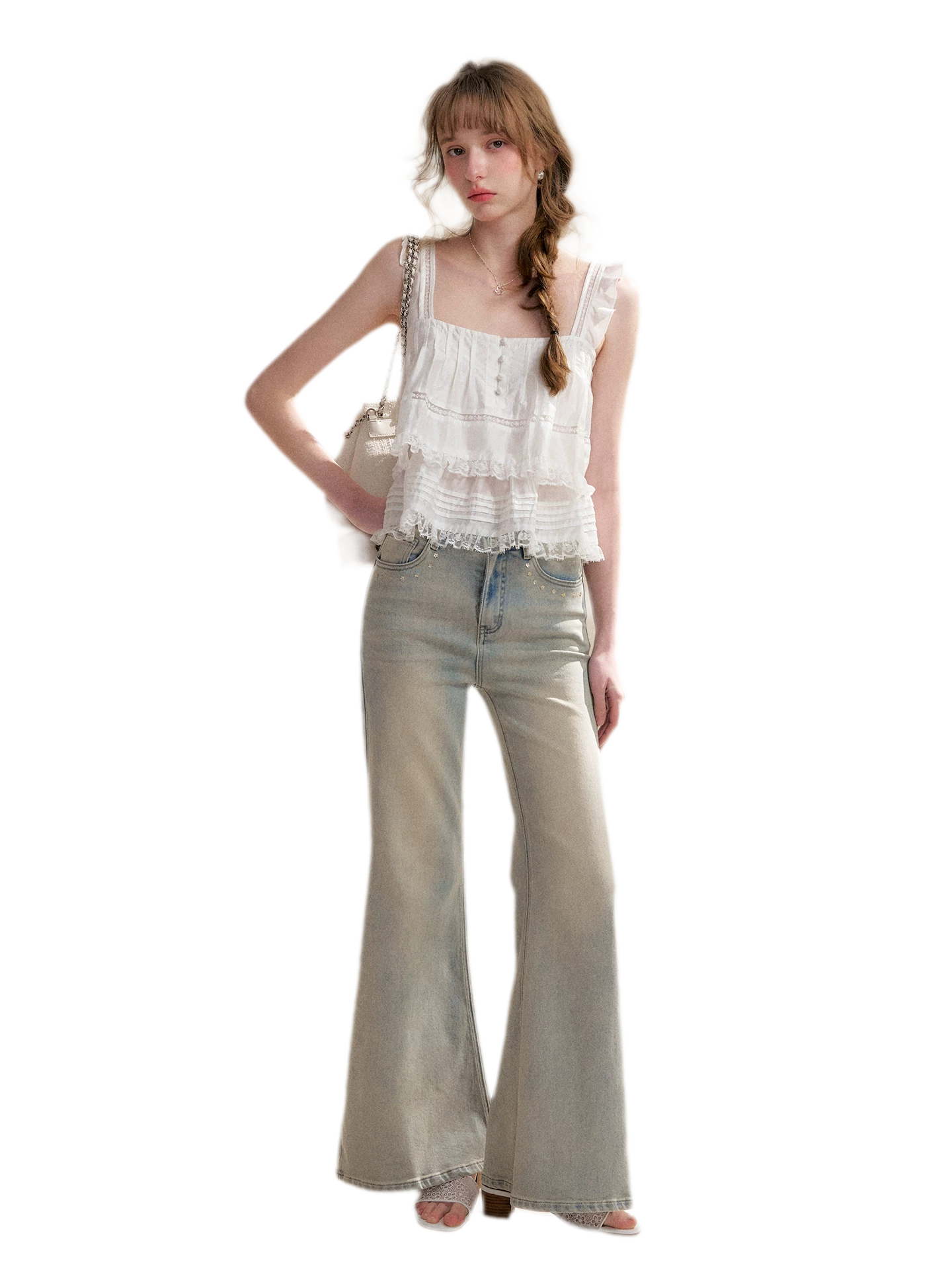 Lace Edge Camisole and Skirt Set