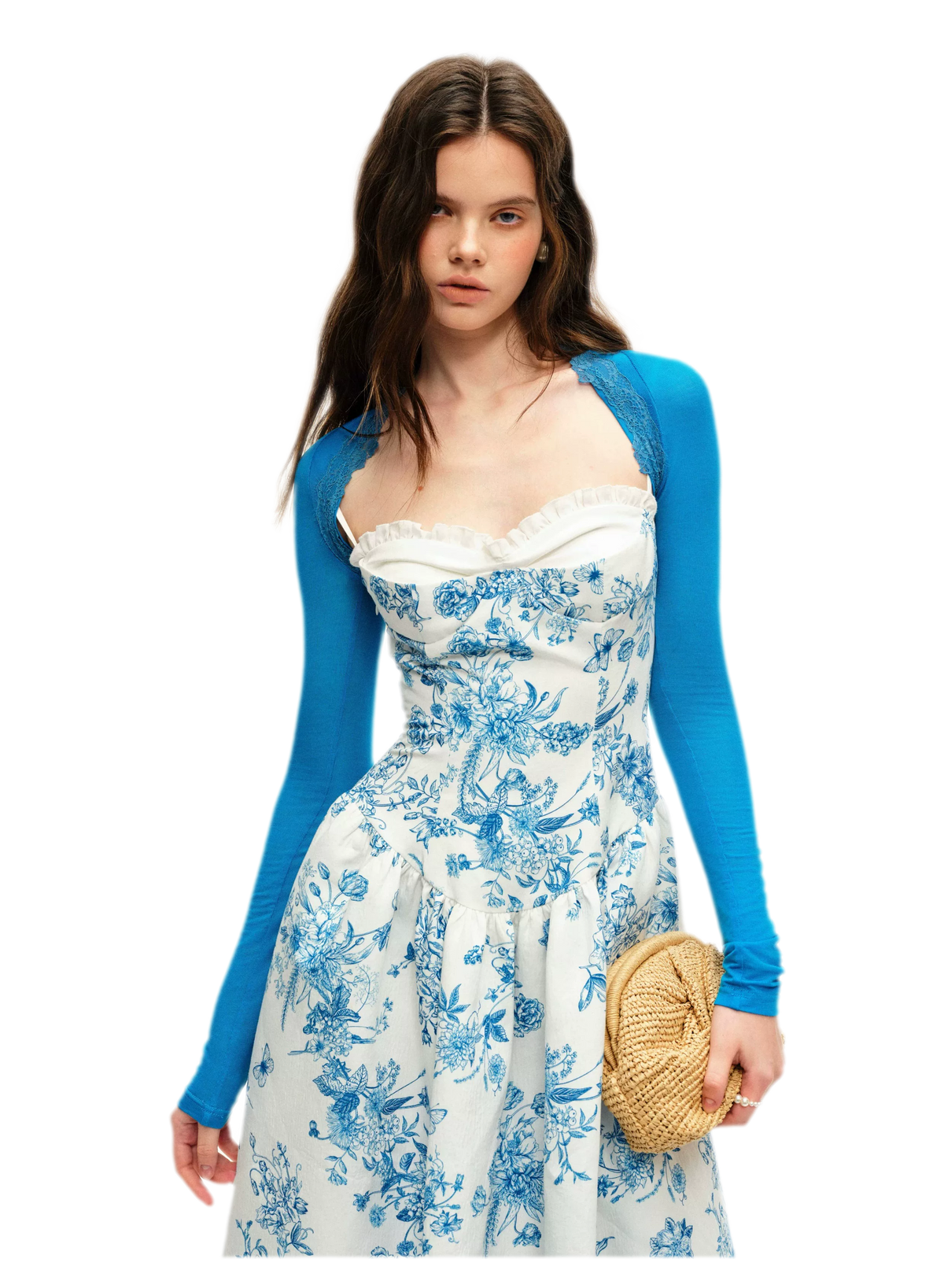 Hand-Drawn Floral Midi Dress