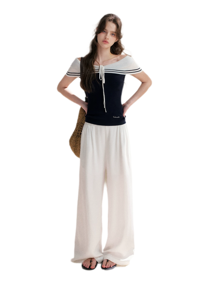 V-Neck Tie Knit Top