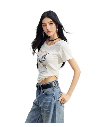 Butterfly Ruched Tee