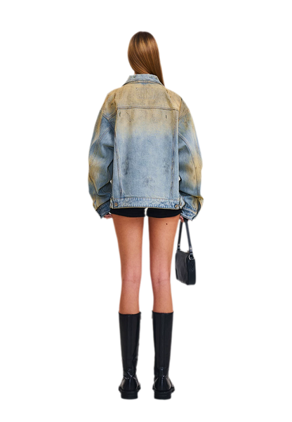 Cross Statue Denim Jacket
