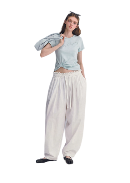 Rhinestone Twisted Hem Tee