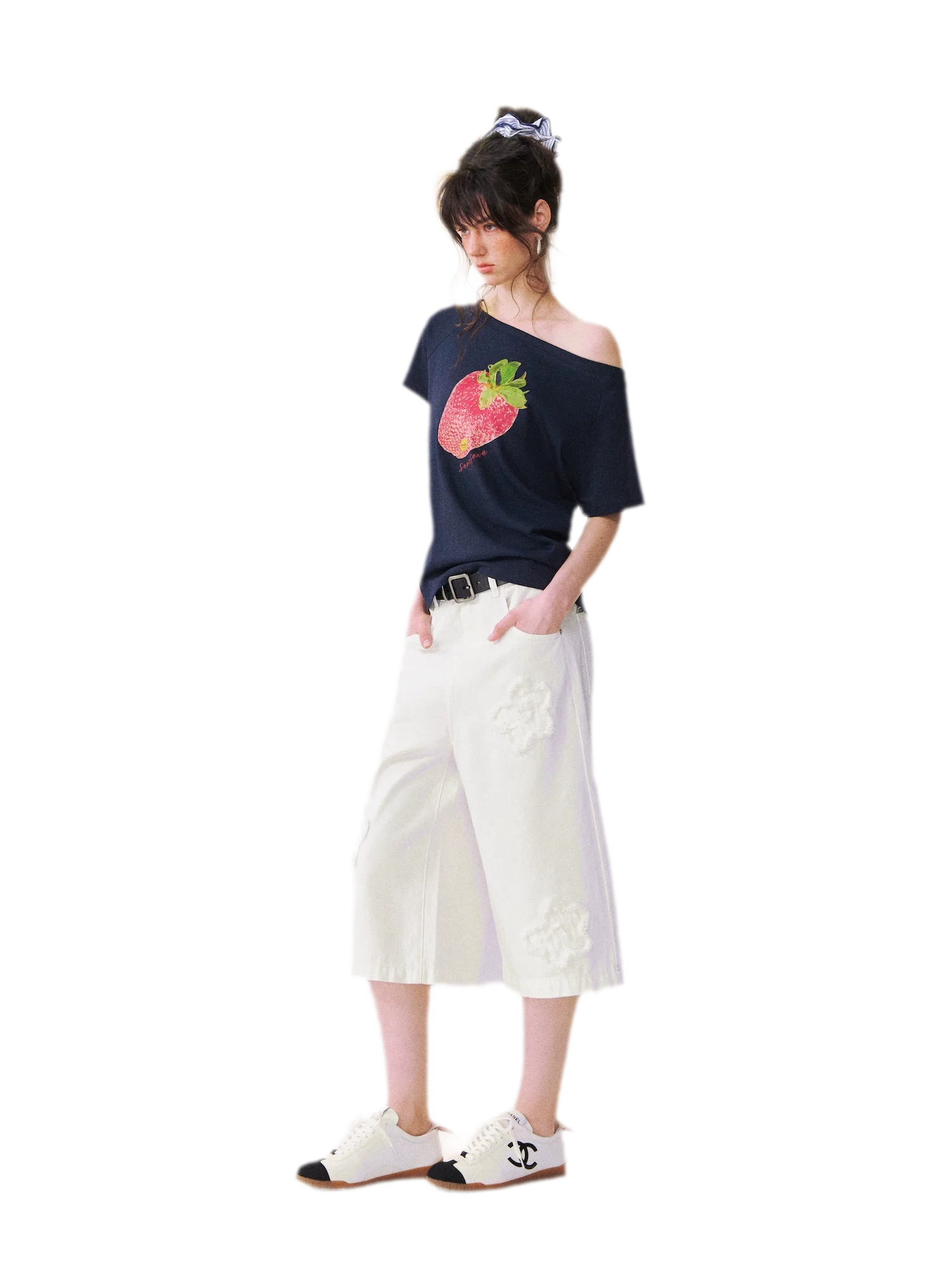 Dopamine Strawberry One-Shoulder Tee