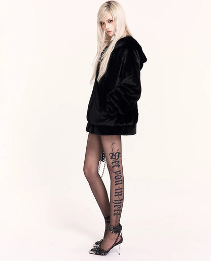 Gothic Letter Black Tights