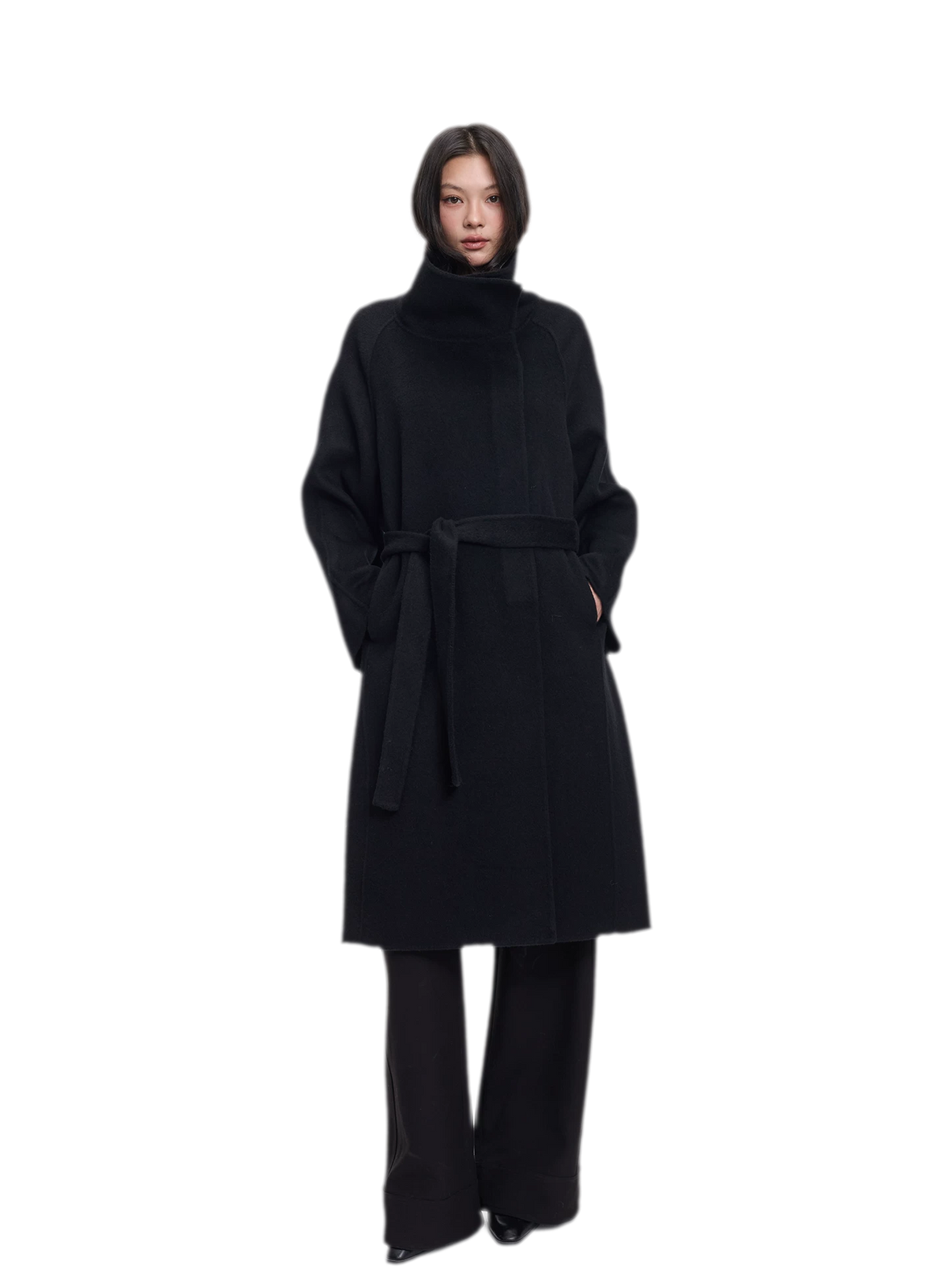 Double-Faced Wool Belted Coat