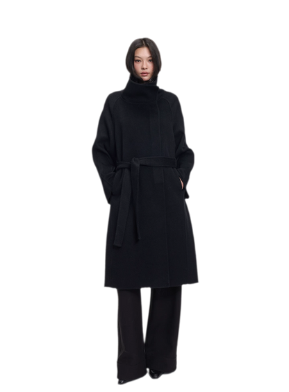 Double-Faced Wool Belted Coat