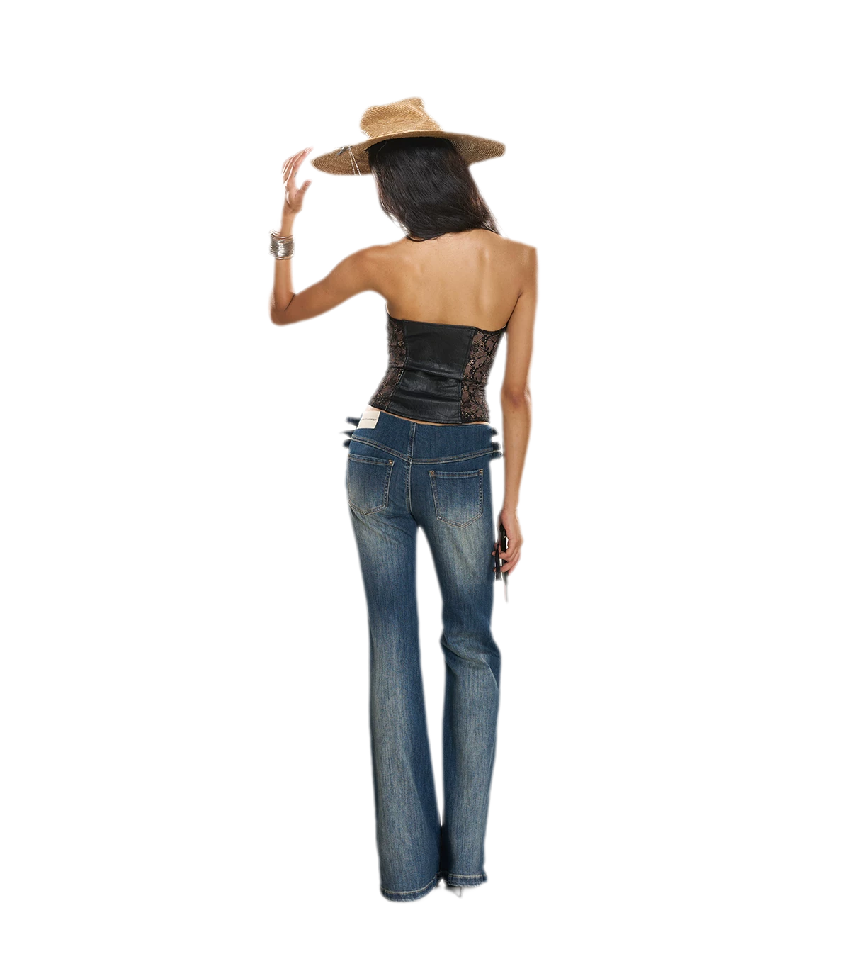 Washed Denim Multi-Belt Jeans