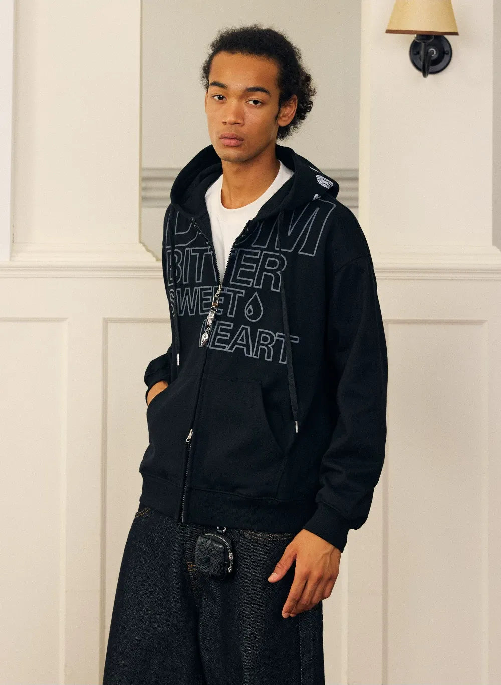 Raised Logo Zip Hoodie