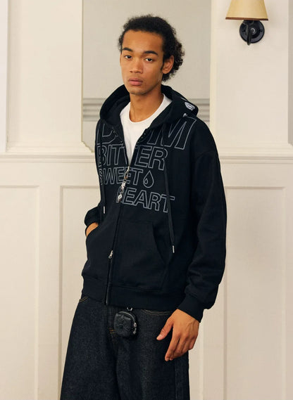 Raised Logo Zip Hoodie