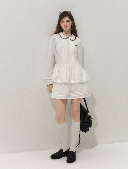 Pleated Peter Pan Collar Dress