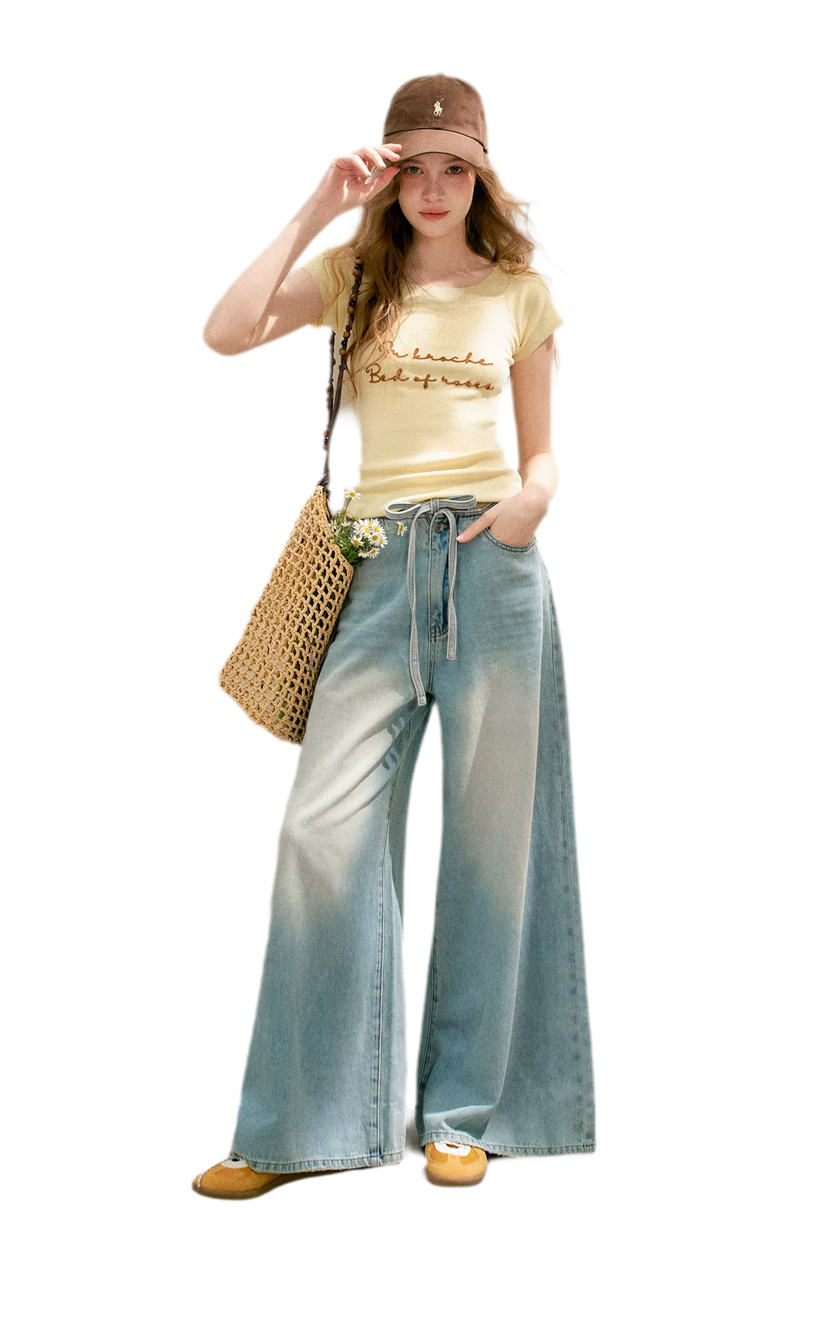 Bow Wide-Leg Jeans