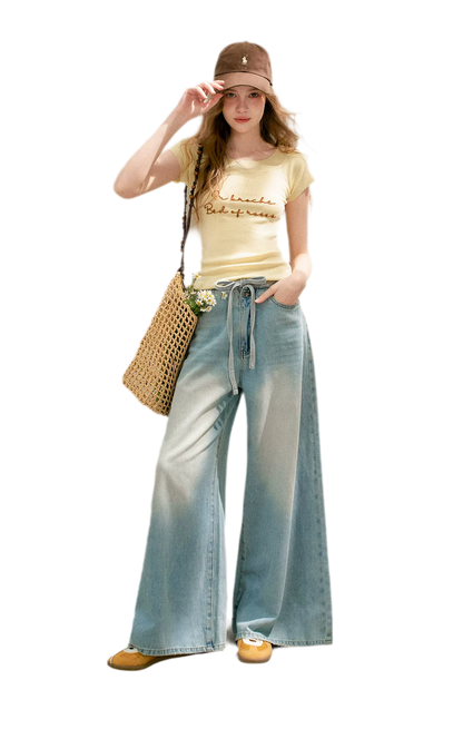 Bow Wide-Leg Jeans