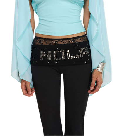 Lace Rhinestone Headband Belt